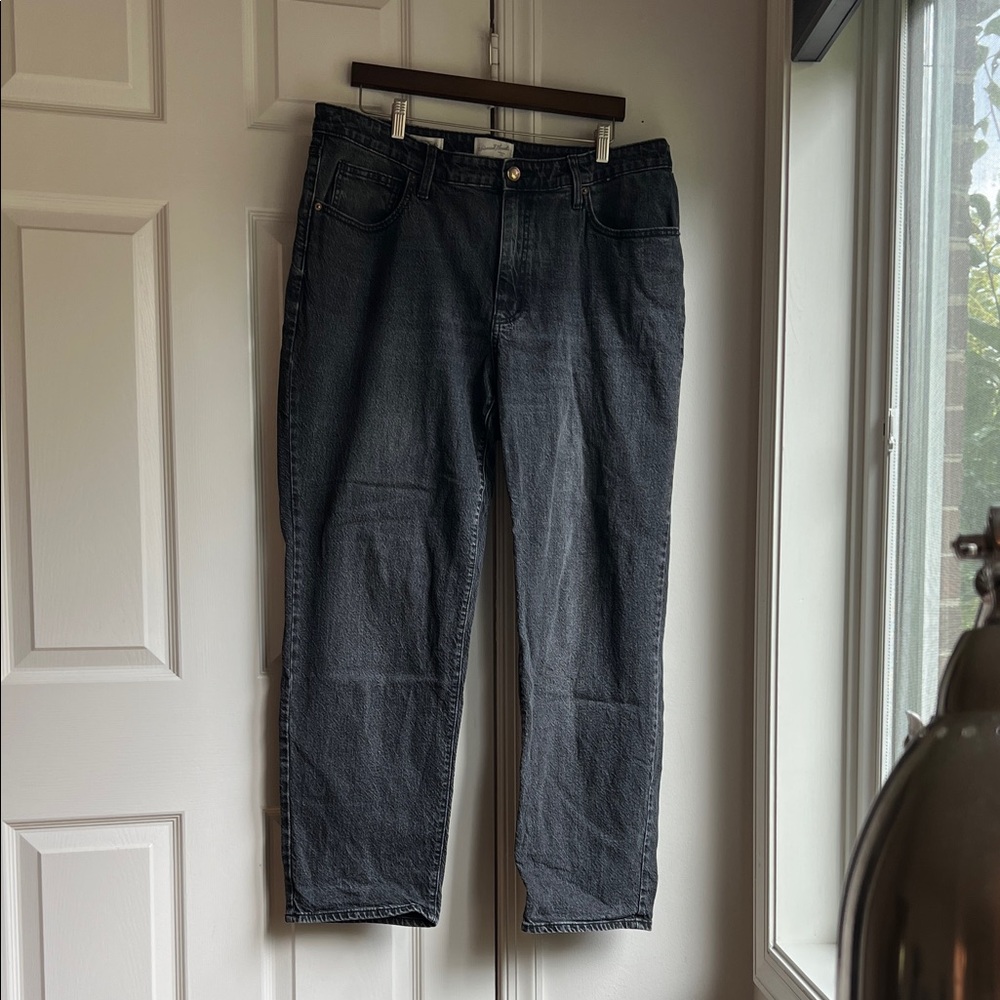 High Rise 90s Straight Jeans Black Wash